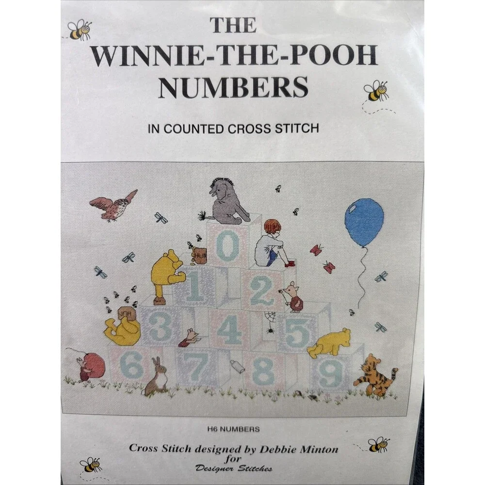Vintage Disney Winnie The Pooh Numbers Counted Cross Stitch Kit Debbie Minton